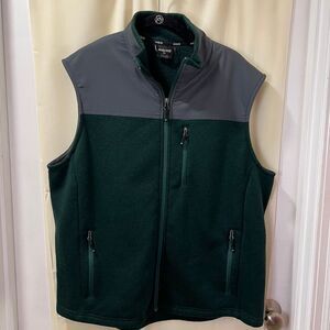 Solaris Men's Fleece Vest‎ Gray Green Full Zip Outdoor Performance Jacket XL